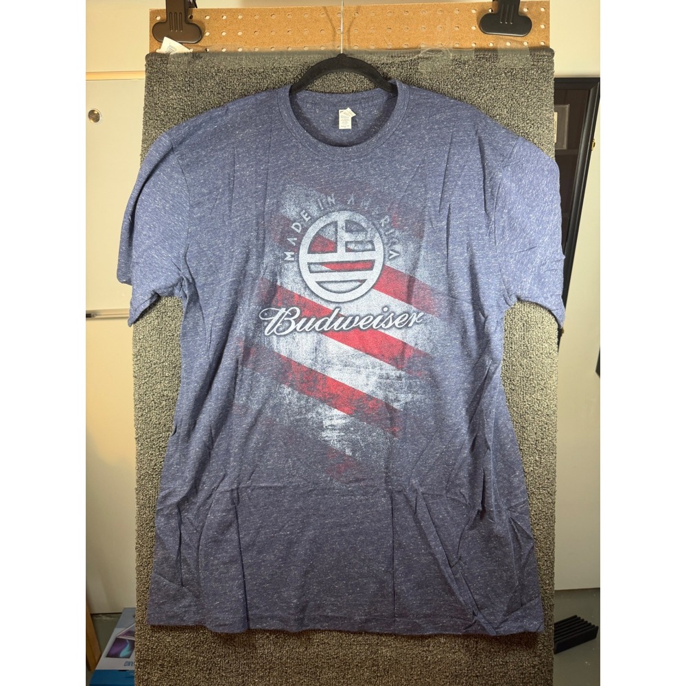 Royal Apparel Budweiser T Shirt Mens XL Blue Triblend Made In USA Graphic Tee